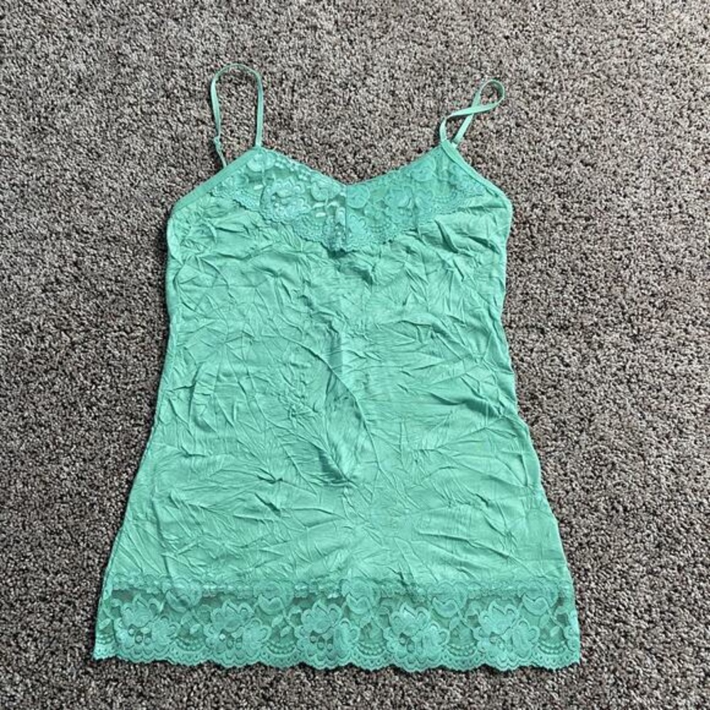 Mint Green Lace Trim Cami Top